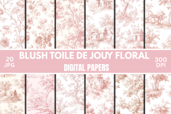 Blush Toile De Jouy Floral Junk Journals