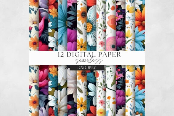 Bold Floral Seamless Digital Paper
