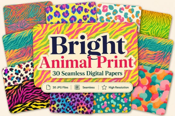 Bright Animal Print Seamless Bundle: A Creative Powerhouse for Modern Designers