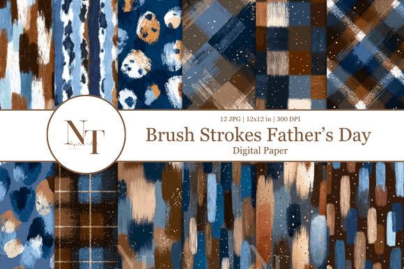 Brush Strokes Father's Day Digital Paper