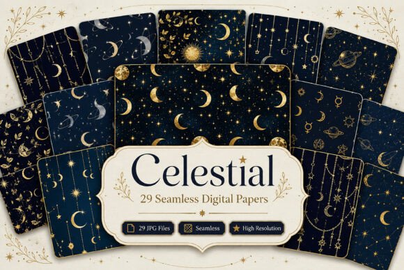 Celestial Seamless Digital Bundle: A Gateway to Cosmic Creativity