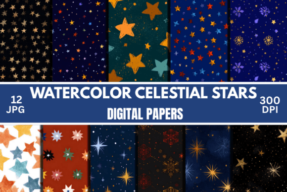Celestial Stars Digital Paper Bundle: A Versatile Resource for Creative Projects