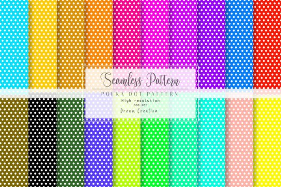 Colorful Seamless Polka Dot Pattern Pack