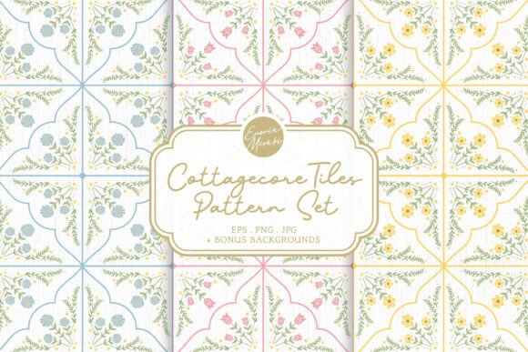 Cottagecore Tiles Pattern Set for Creative Workflows