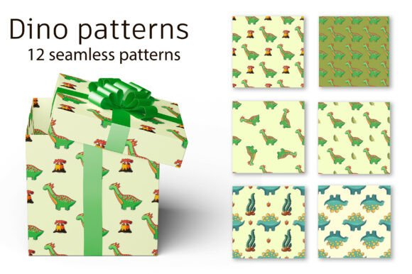 Cute Funny Green Dinosaur Pattern. Color: A Versatile Design for Creative Projects
