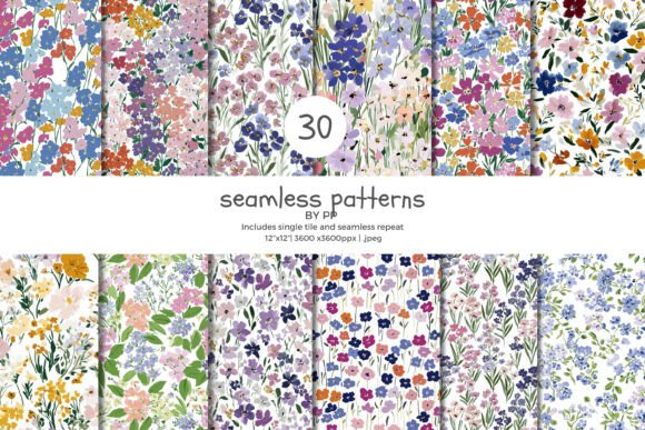 Discover the Wildflower Seamless Pattern Bundle: A Must-Have for Modern Designers
