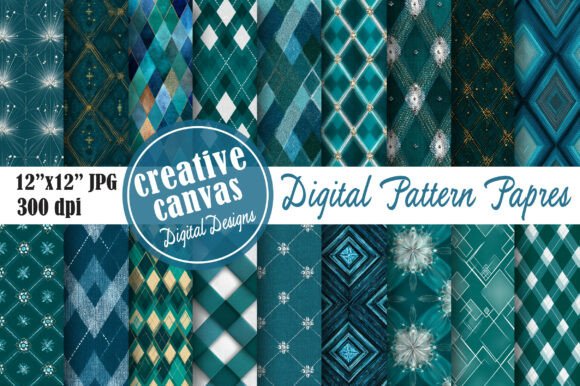 Elegant Diamond Plaid Digital Paper