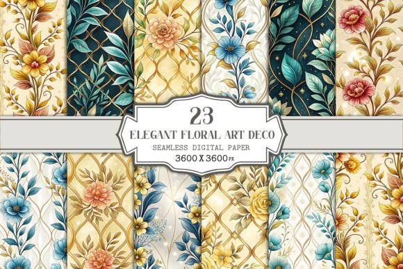 Elegant Floral Art Deco Seamless Pattern