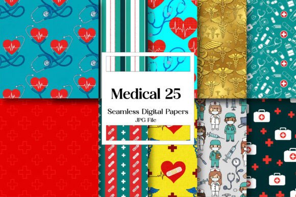 Medical Seamless Digital Paper Pack