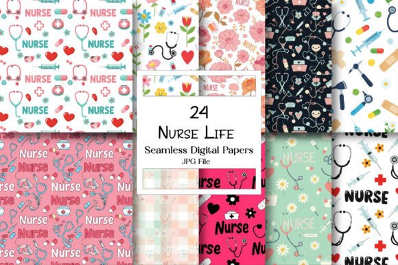 Nurse Life Seamless Repeat Pattern