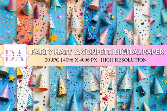 Party Hats Confetti Digital Paper: A Celebration of Creative Flexibility