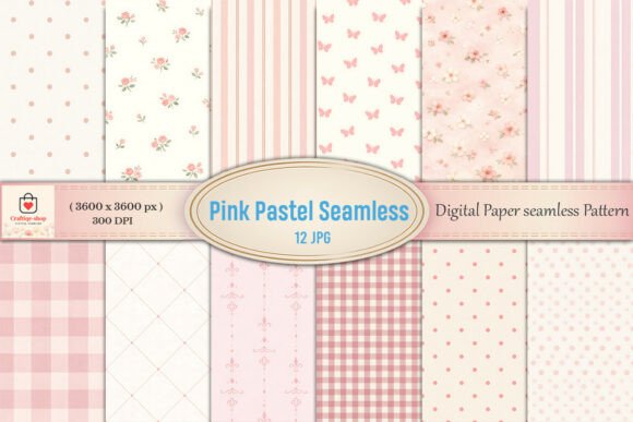 Pink Pastel Seamless Digital Paper Bundle