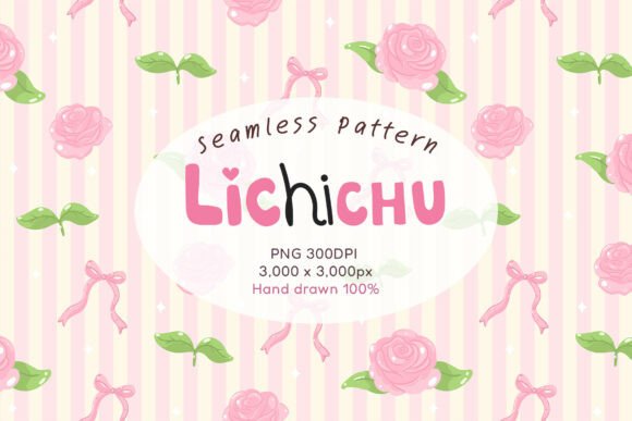 Pink Rose Coquette Seamless Pattern PNG