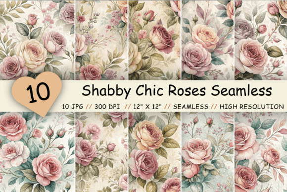 Shabby Chic Roses Seamless Pattern: A Timeless Addition to Your Creative Projects