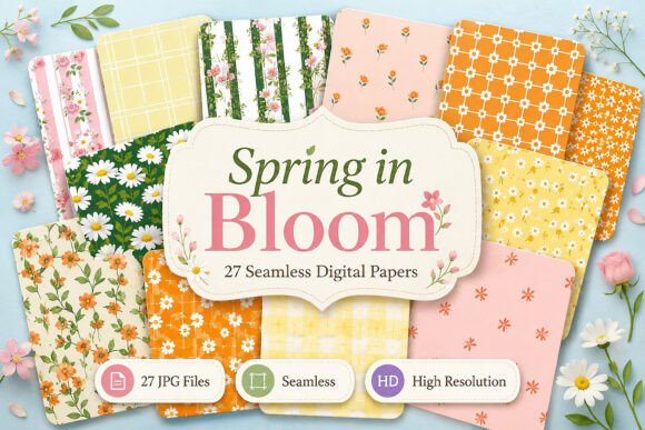 Spring in Bloom Seamless Patterns Vol Set