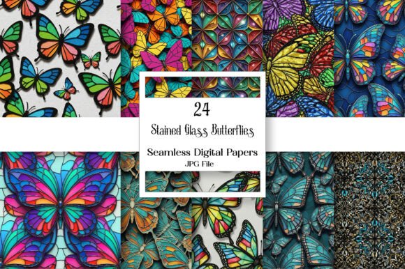 Stained Glass Butterflies Pattern