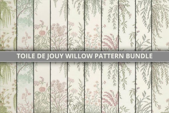 Toile De Jouy Willow Pattern Bundle: A Timeless Collection for Creative Projects