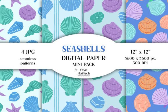 Underwater Seashells Digital Paper Set: A Coastal Creative Resource for Modern Designers