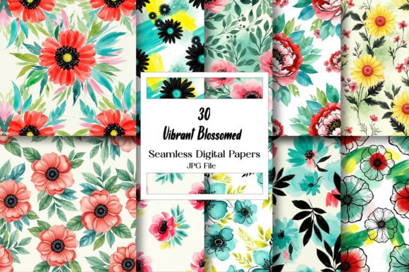 Vibrant Blossomed Seamless Papers: A Burst of Color and Creativity for Your Designs
