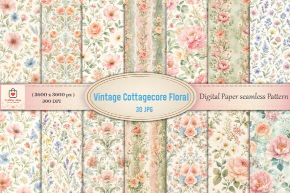 Vintage Cottagecore Watercolor Floral: A Timeless Addition to Your Creative Projects